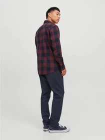 Рубашки JACK & JONES GINGHAM TWILL SHIRT модель 12181602_Port Royale SLIM FIT Фото