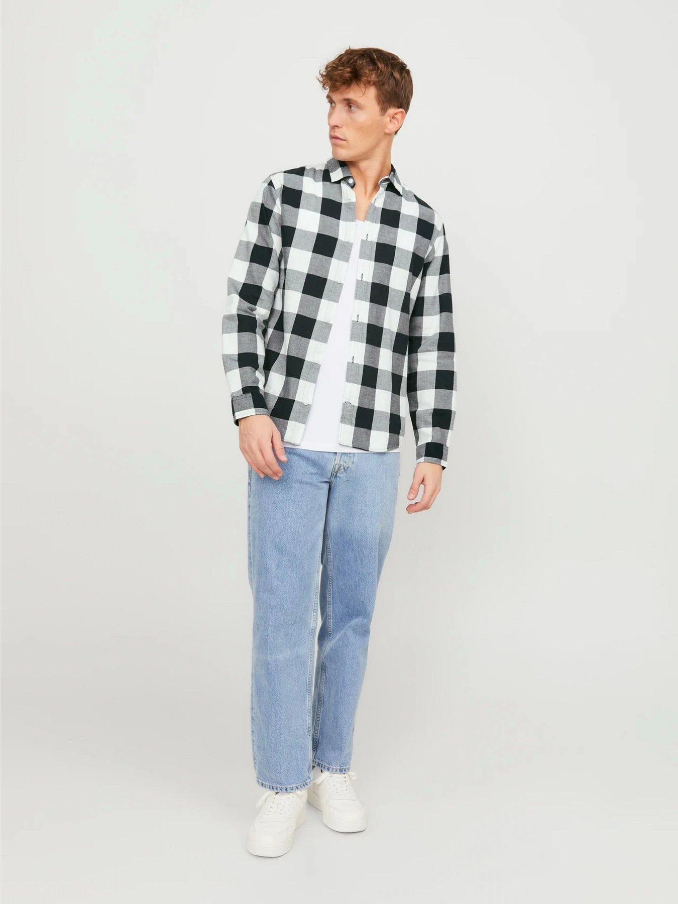 Рубашки JACK & JONES GINGHAM TWILL SHIRT модель 12181602_Whisper White SLIM FIT Рубашки JACK & JONES GINGHAM TWILL SHIRT модель 12181602_Whisper White SLIM FIT Фото