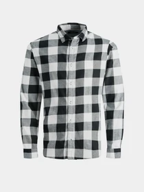 Рубашки JACK & JONES GINGHAM TWILL SHIRT модель 12181602_Whisper White SLIM FIT Фото