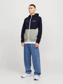 Куртки та дублянки JACK & JONES RUSH HOOD BOMBER модель 12200208_Sky Captain WHITE/LIGHT GR Фото