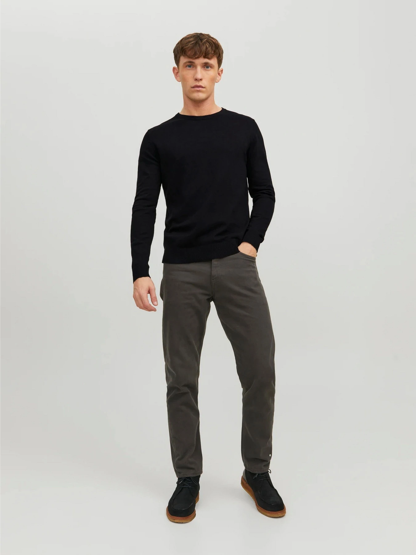 Свитры и кардиганы JACK & JONES EMIL KNIT CREW NECK модель 12208364_Black Свитры и кардиганы JACK & JONES EMIL KNIT CREW NECK модель 12208364_Black Фото