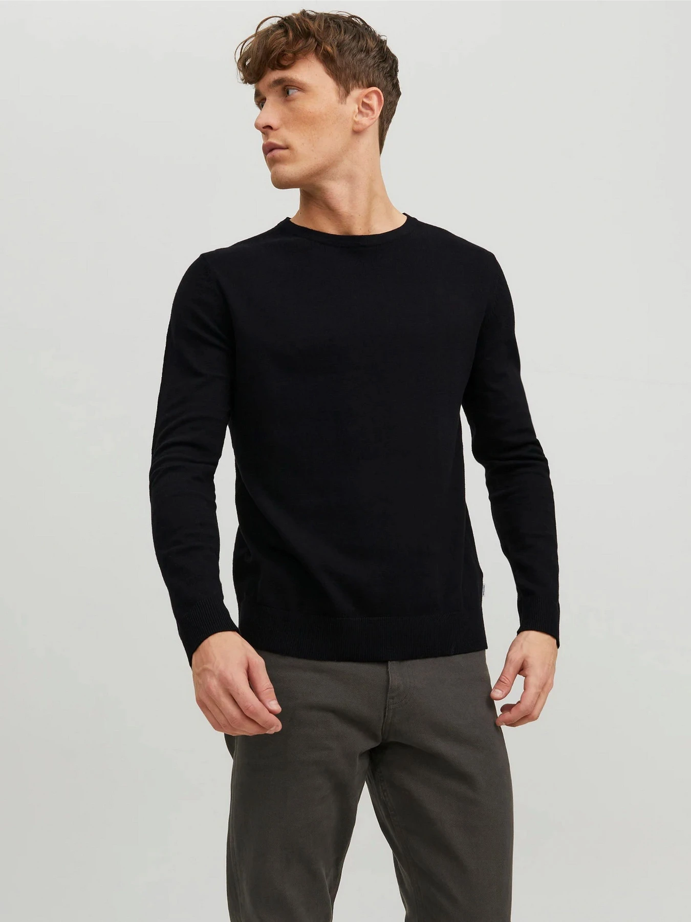 Свитры и кардиганы JACK & JONES EMIL KNIT CREW NECK модель 12208364_Black Свитры и кардиганы JACK & JONES EMIL KNIT CREW NECK модель 12208364_Black Фото