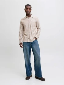 Рубашки JACK & JONES CLASSIC MELANGE SHIRT модель 12278416_Oatmeal Фото