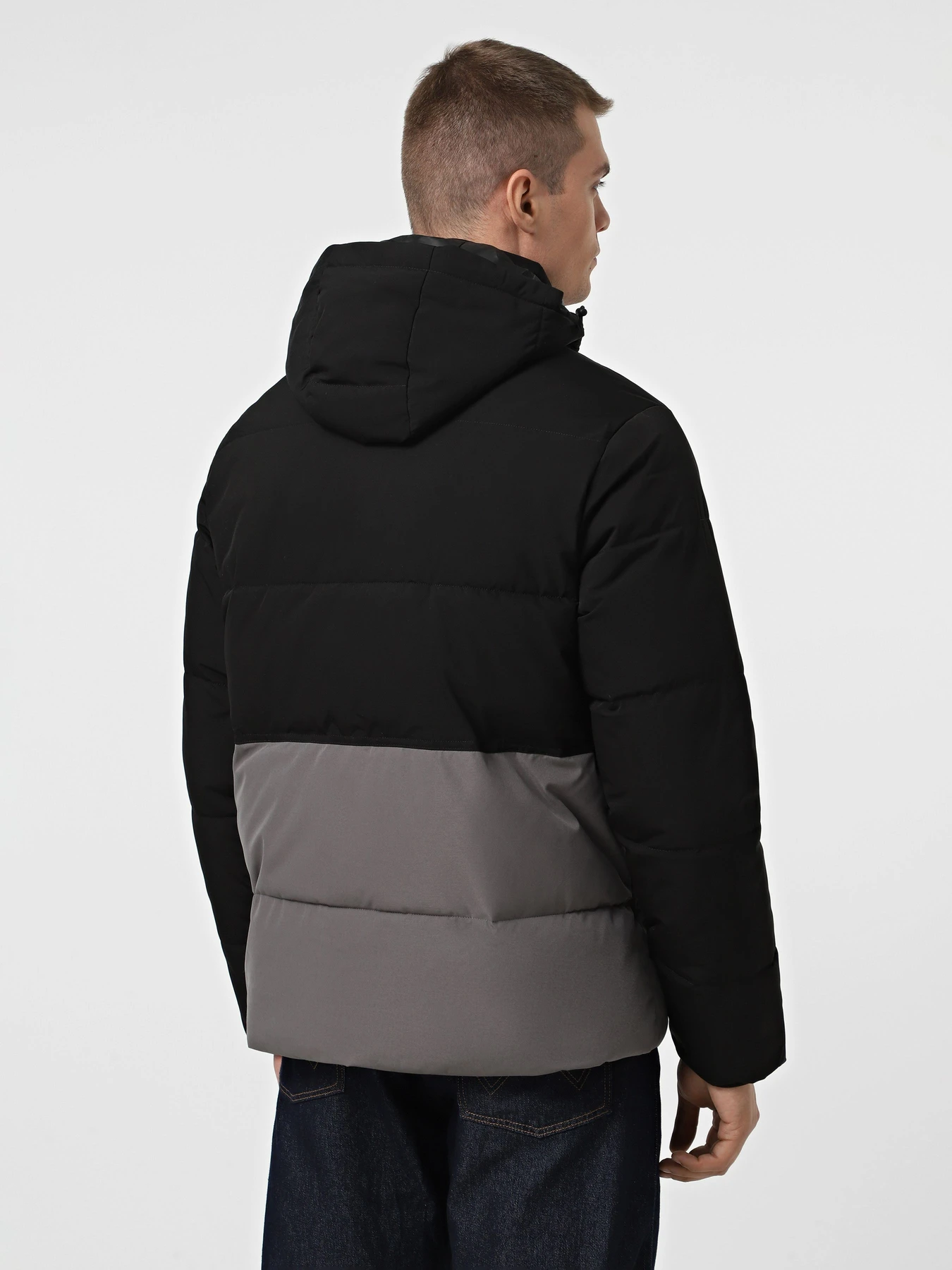 Куртки и дубленки JACK & JONES OWEN PUFFER модель 12278792_Castlerock BLACK BLOCKING Фото