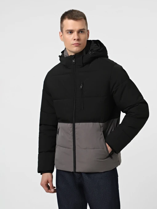 Куртки та дублянки JACK & JONES OWEN PUFFER модель 12278792_Castlerock BLACK BLOCKING Фото