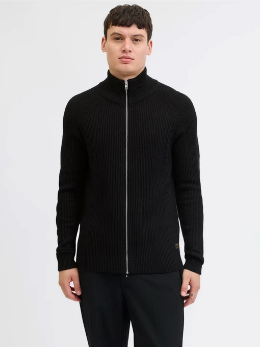 Светри та кардигани JACK & JONES PANNEL KNIT ZIP CARDIGAN модель 12278920_Black Фото