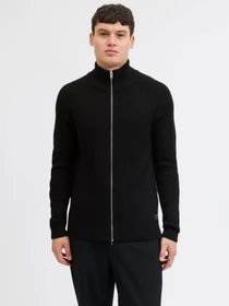 Светри та кардигани JACK & JONES PANNEL KNIT ZIP CARDIGAN модель 12278920_Black Фото