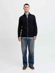Свитры и кардиганы JACK & JONES PANNEL KNIT ZIP CARDIGAN модель 12278920_Sky Captain Фото