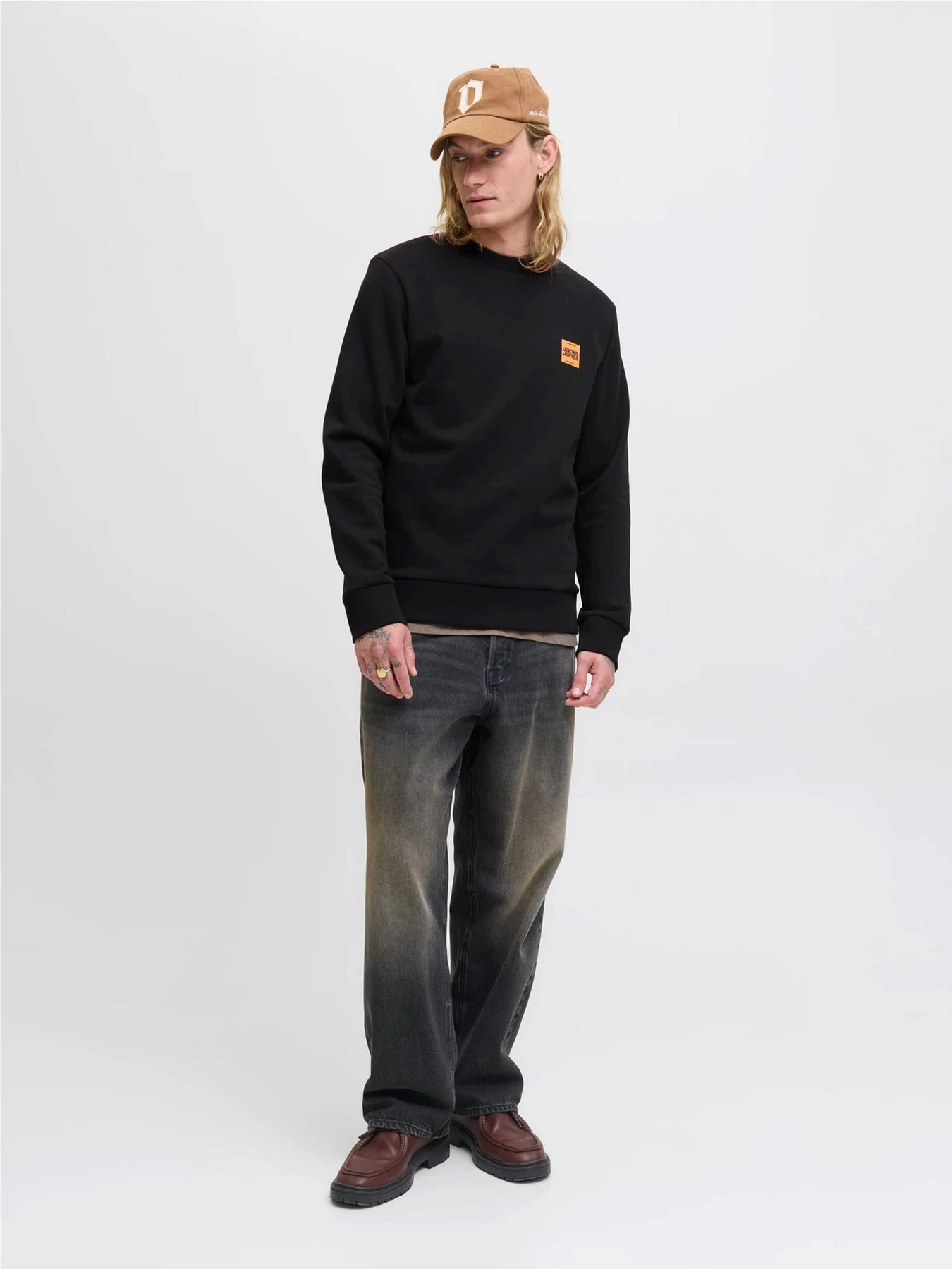 Худи и свитшоты JACK & JONES BRANDY SWEAT CREW NECK модель 12279256_Black Фото