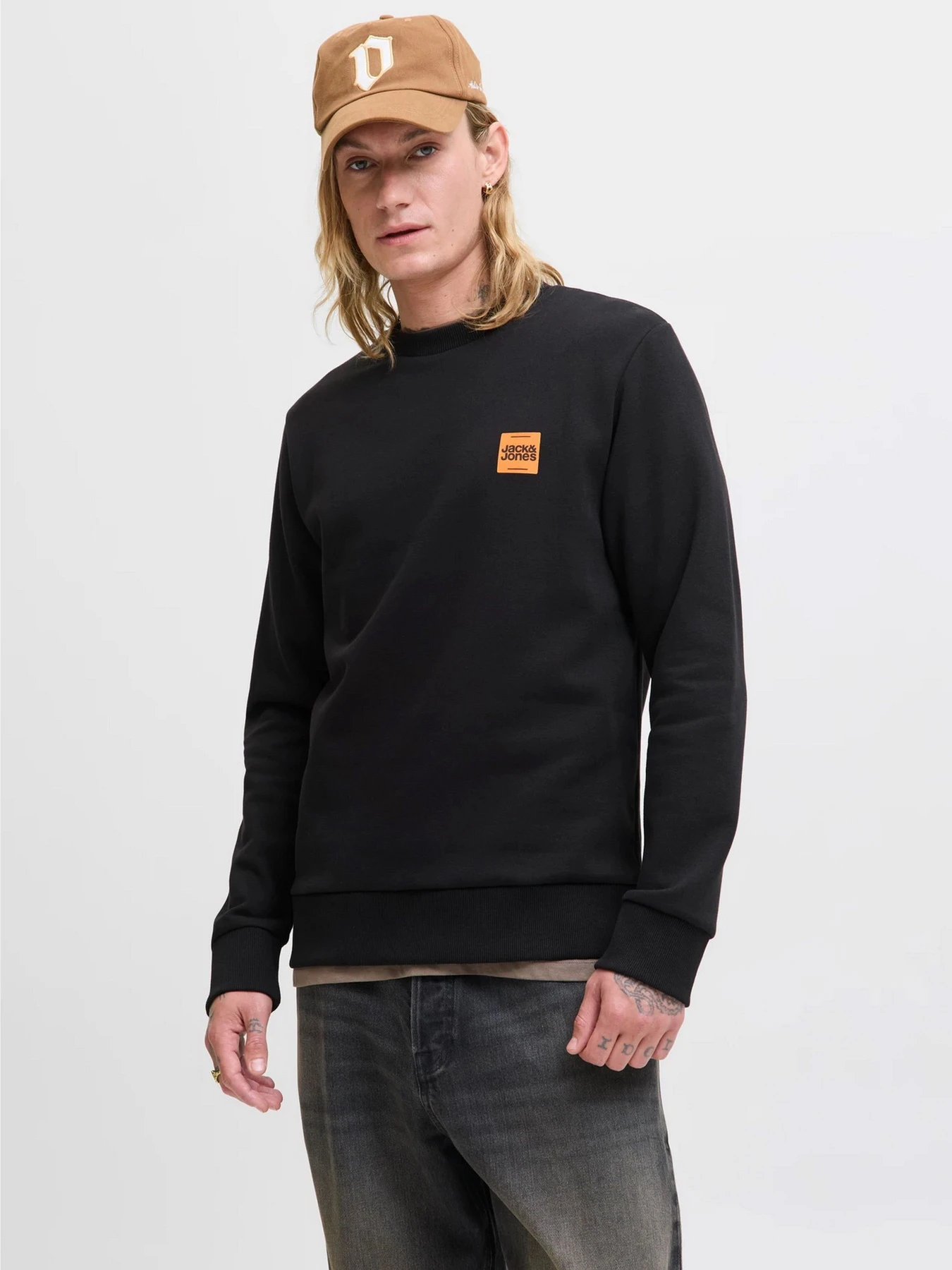 Худи и свитшоты JACK & JONES BRANDY SWEAT CREW NECK модель 12279256_Black Фото