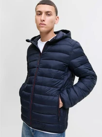 Куртки та дублянки JACK & JONES BRADLEY LIGHT PUFFER HOOD модель 12280970_Sky Captain Фото