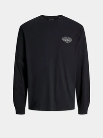 Худи и свитшоты JACK & JONES MAKOTO TEE LS модель 12278510_Black Фото