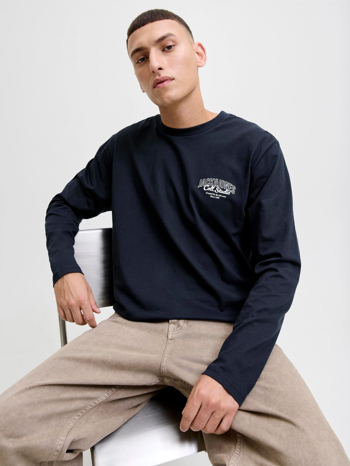 Худи и свитшоты JACK & JONES MAKOTO TEE LS модель 12278510_Sky Captain Худи и свитшоты JACK & JONES MAKOTO TEE LS модель 12278510_Sky Captain Фото