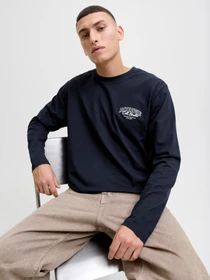 Худи и свитшоты JACK & JONES MAKOTO TEE LS модель 12278510_Sky Captain Фото