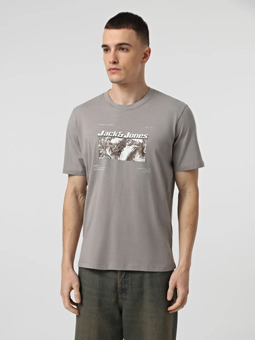 Футболки и поло JACK & JONES BOOST TEE модель 12284423_Gray Flannel Фото