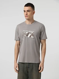 Футболки і поло JACK & JONES BOOST TEE модель 12284423_Gray Flannel Фото