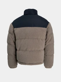 Куртки и дубленки JACK & JONES FLARE TEDDY PUFFER JACKET модель 12286050_Desert Taupe BLOCKING Фото
