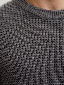 Свитры и кардиганы JACK & JONES GLOBAL KNIT CREW NECK модель 12287594_Asphalt Фото