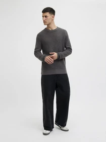 Свитры и кардиганы JACK & JONES GLOBAL KNIT CREW NECK модель 12287594_Asphalt Фото