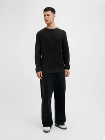 Свитры и кардиганы JACK & JONES GLOBAL KNIT CREW NECK модель 12287594_Black Фото
