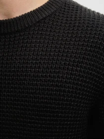 Свитры и кардиганы JACK & JONES GLOBAL KNIT CREW NECK модель 12287594_Black Фото