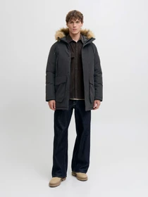 Куртки и дубленки JACK & JONES CAMP FAUX FUR PARKA модель 12279267_Black Фото
