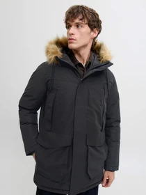 Куртки и дубленки JACK & JONES CAMP FAUX FUR PARKA модель 12279267_Black Фото