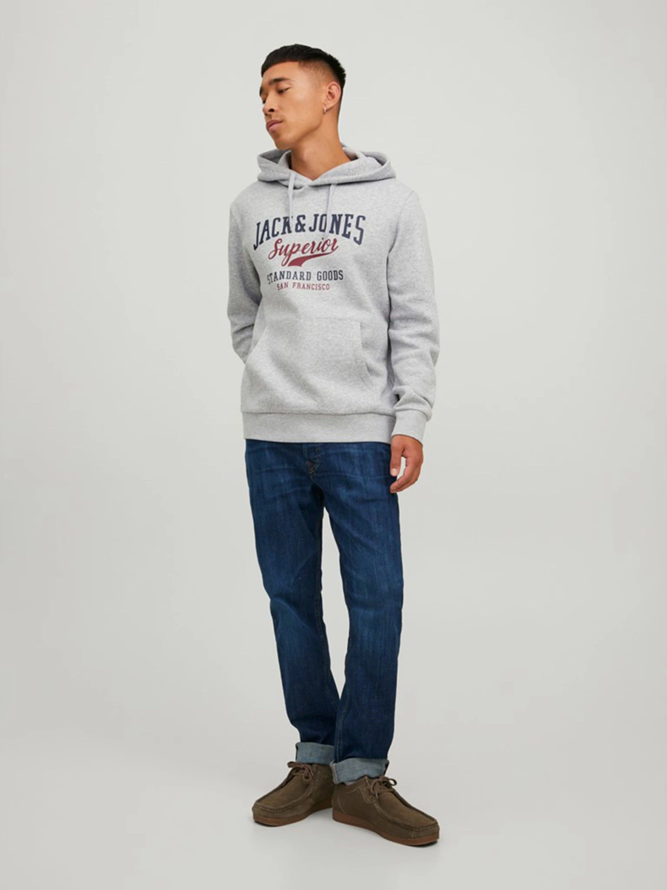 Худі та світшоти JACK & JONES модель 12210824_Light Grey Melange Худі та світшоти JACK & JONES модель 12210824_Light Grey Melange Фото