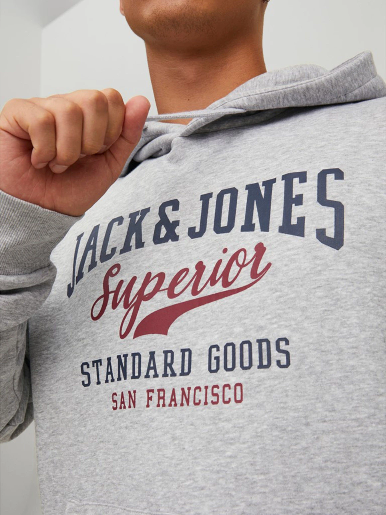 Худі та світшоти JACK & JONES модель 12210824_Light Grey Melange Худі та світшоти JACK & JONES модель 12210824_Light Grey Melange Фото