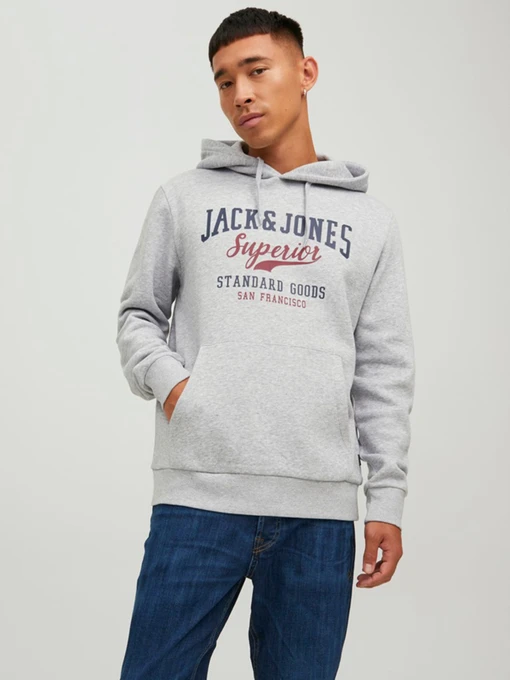 Худи и свитшоты JACK & JONES модель 12210824_Light Grey Melange Фото