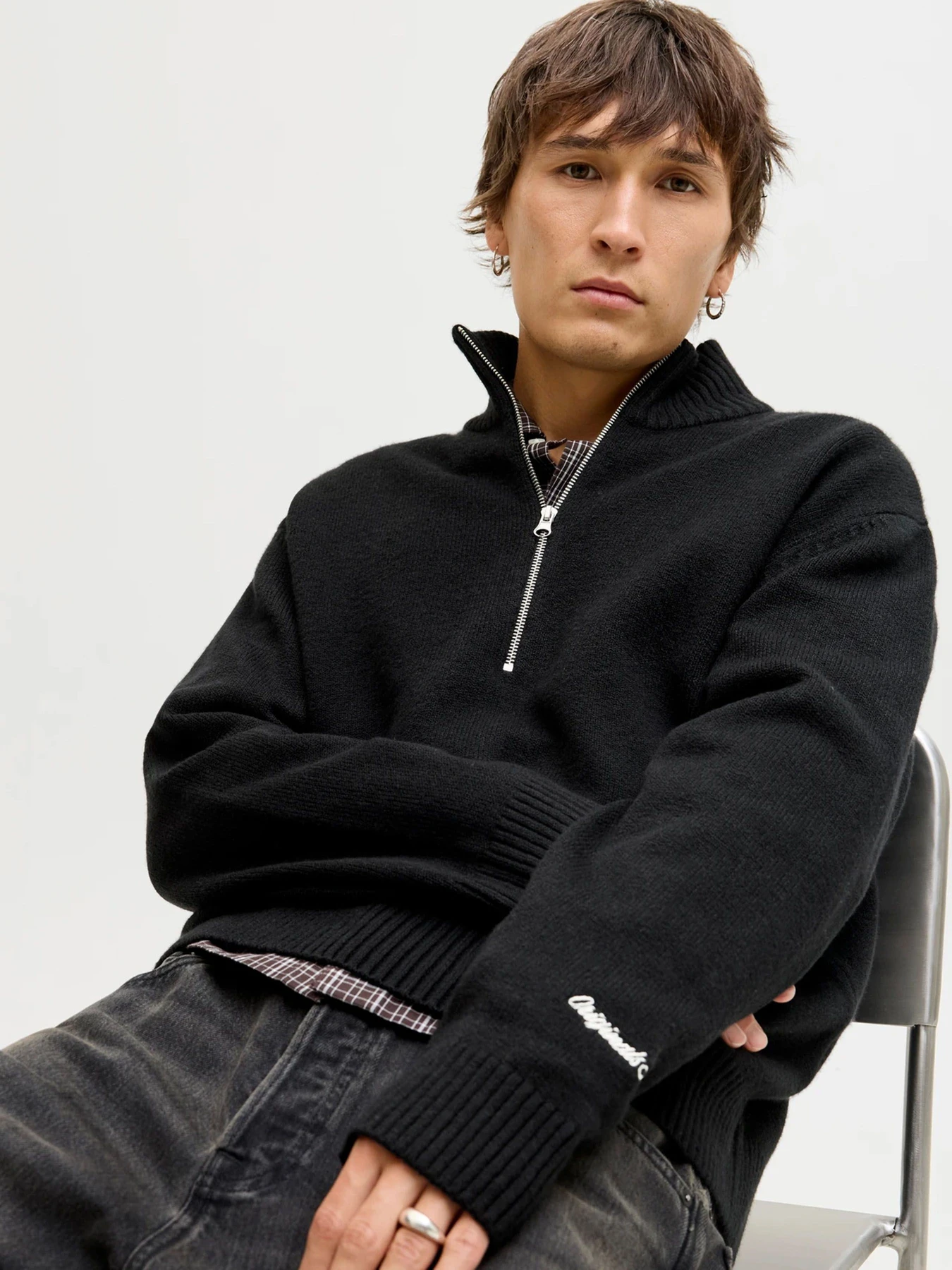 Свитры и кардиганы JACK & JONES NORREBRO KNIT HALF ZIP модель 12282749_Black Свитры и кардиганы JACK & JONES NORREBRO KNIT HALF ZIP модель 12282749_Black Фото