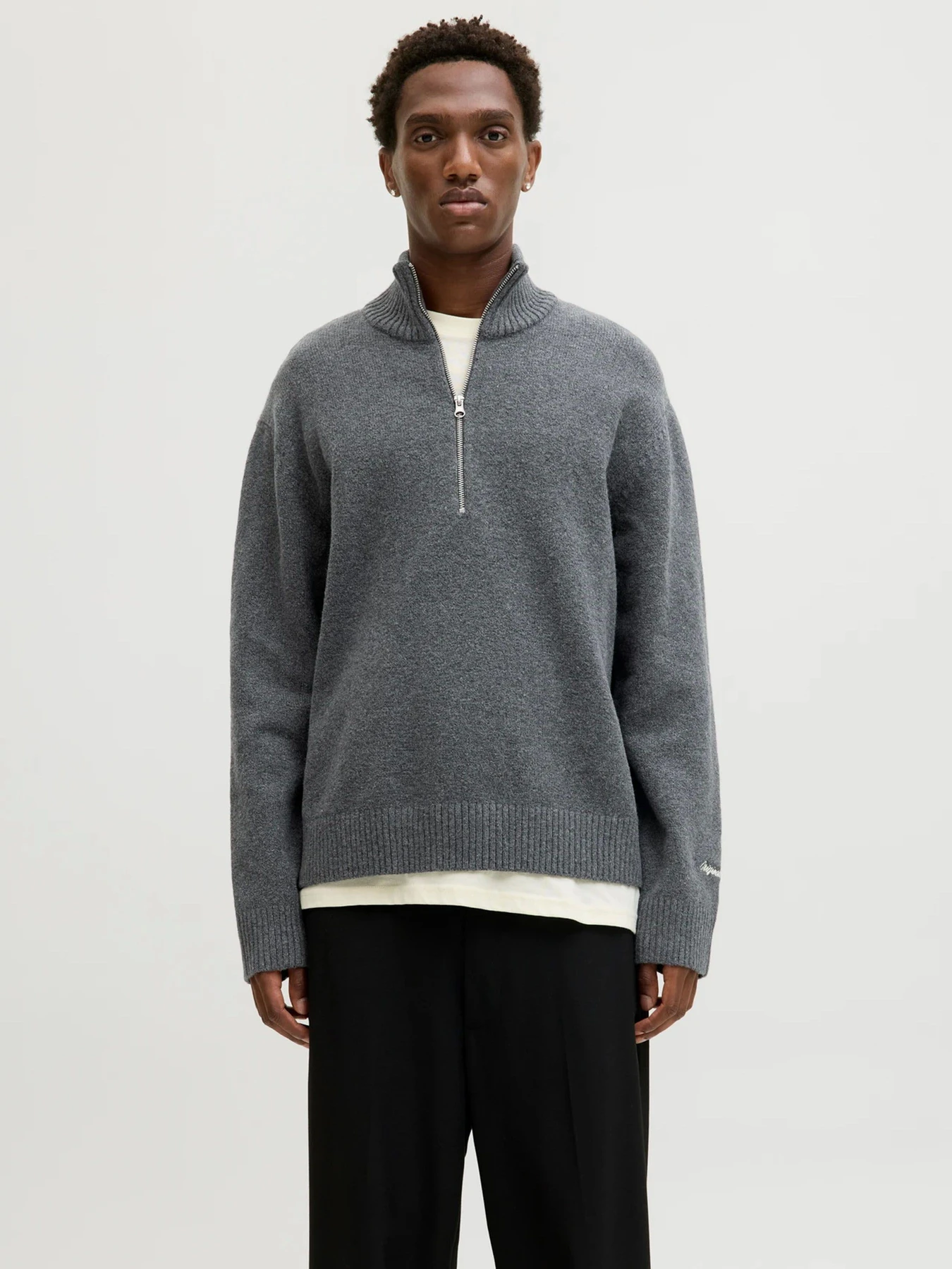 Свитры и кардиганы JACK & JONES NORREBRO KNIT HALF ZIP модель 12282749_Dark Grey Melange Свитры и кардиганы JACK & JONES NORREBRO KNIT HALF ZIP модель 12282749_Dark Grey Melange Фото