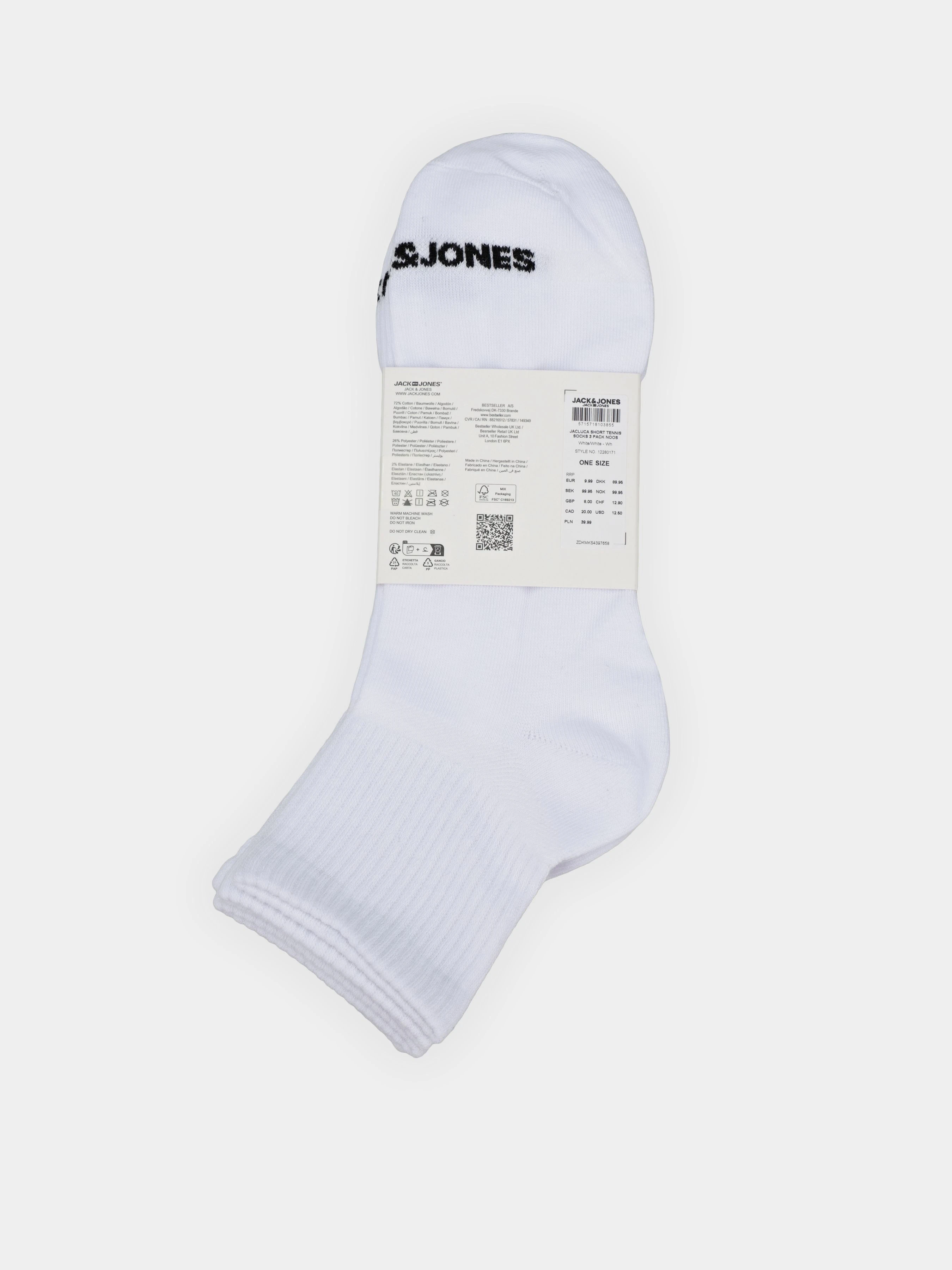 JACK & JONES LUCA SHORT TENNIS SOCKS Набір шкарпеток колір білий фото 2