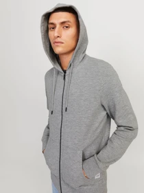 Худи и свитшоты JACK & JONES BASIC SWEAT ZIP HOOD модель 12181901_Light Grey Melange REG Фото