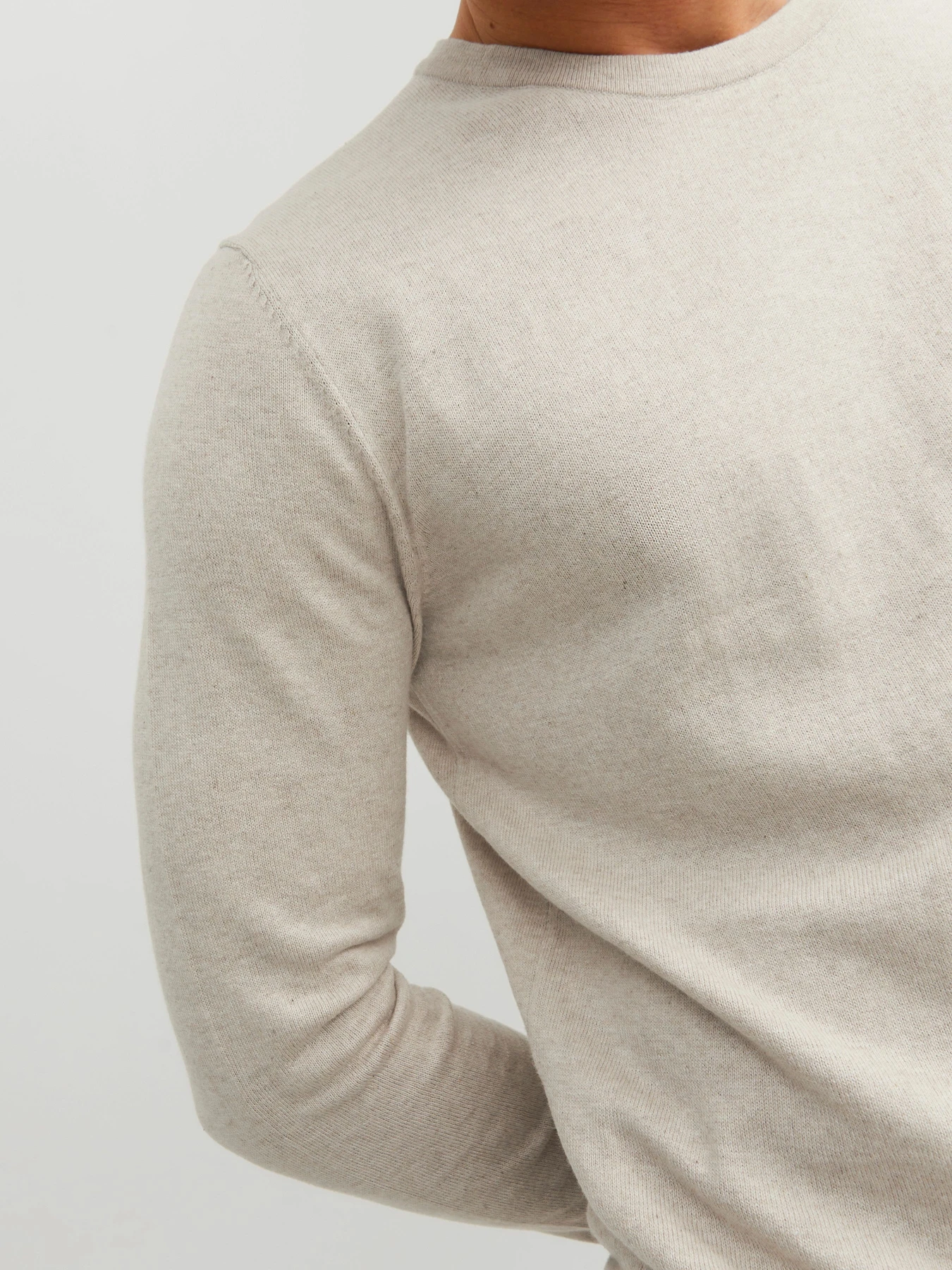 Светри та кардигани JACK & JONES EMIL KNIT модель 12208364_Oatmeal Melange Фото