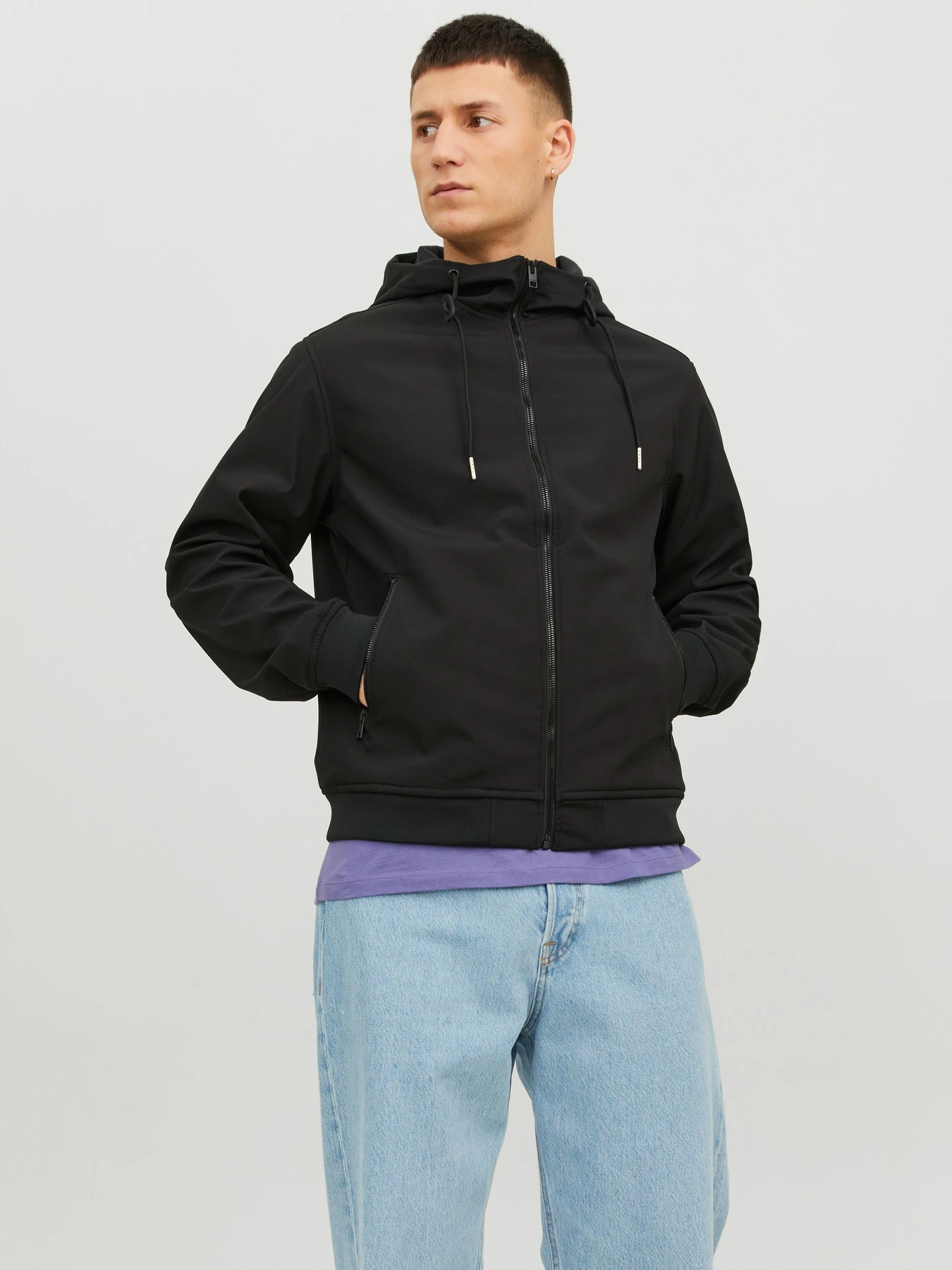 Куртки и дубленки JACK & JONES BASIC SOFTSHELL HOOD модель 12236300_Black Фото