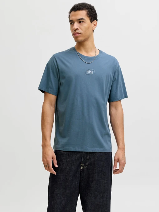 Футболки и поло JACK & JONES CORP GRAPHIC TEE модель 12268415_Blue Mirage Фото