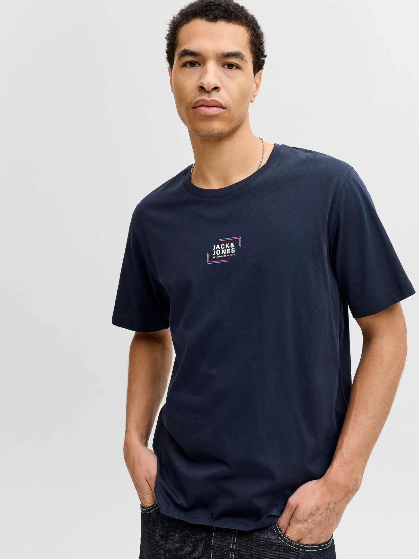 Футболки и поло JACK & JONES CORP GRAPHIC TEE модель 12268415_Navy Blazer Фото