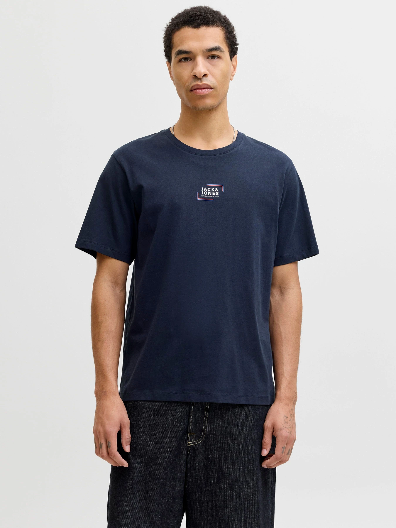 Футболки и поло JACK & JONES CORP GRAPHIC TEE модель 12268415_Navy Blazer Фото