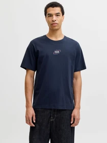 Футболки и поло JACK & JONES CORP GRAPHIC TEE модель 12268415_Navy Blazer Фото