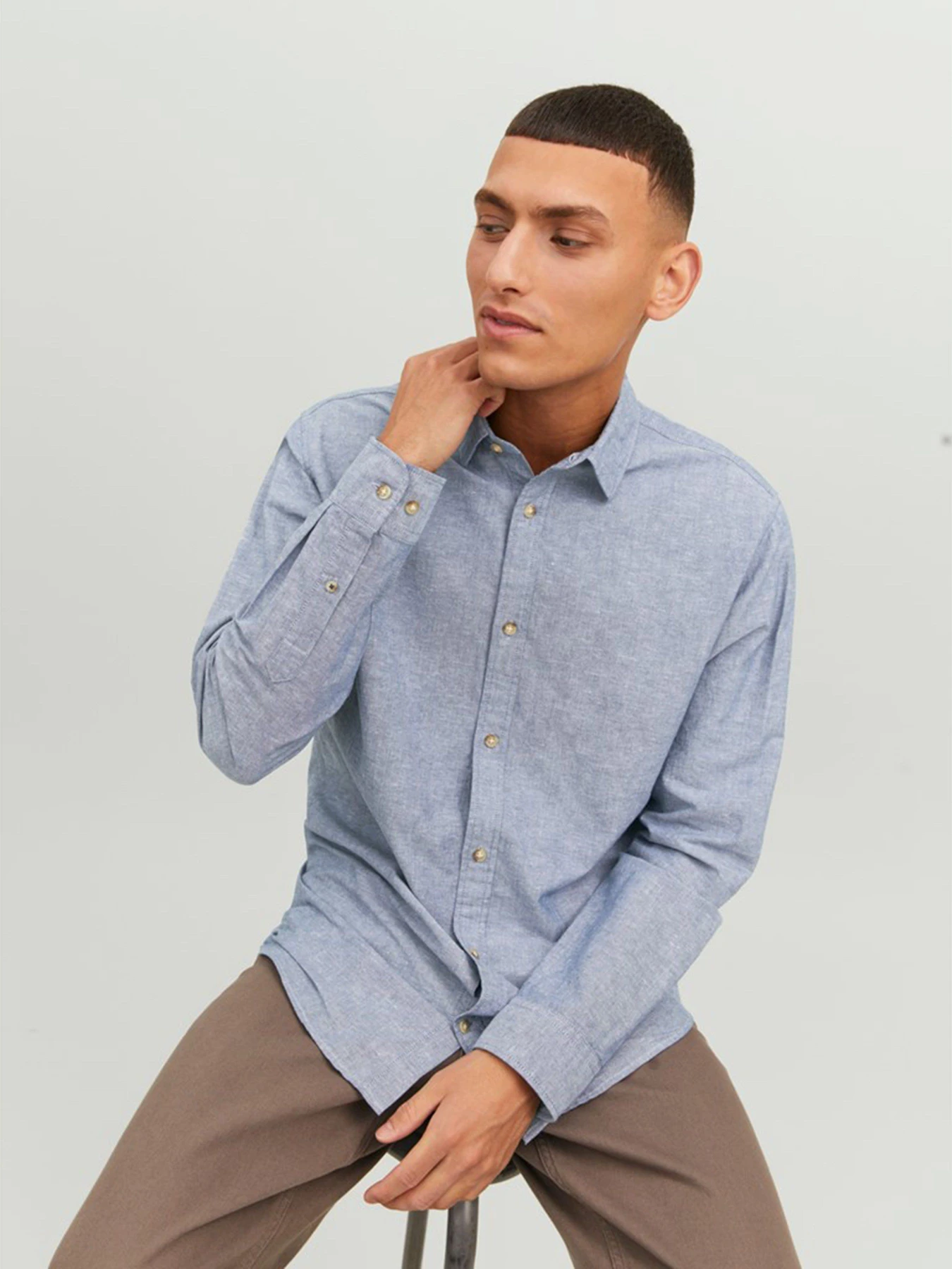 Сорочки JACK & JONES модель 12220134_Faded Denim Фото