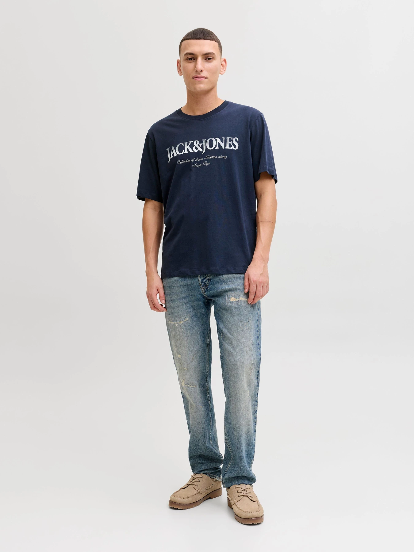 Футболки и поло JACK & JONES DEVIN DAYTONA PRINT TEE модель 12290173_Navy Blazer Фото