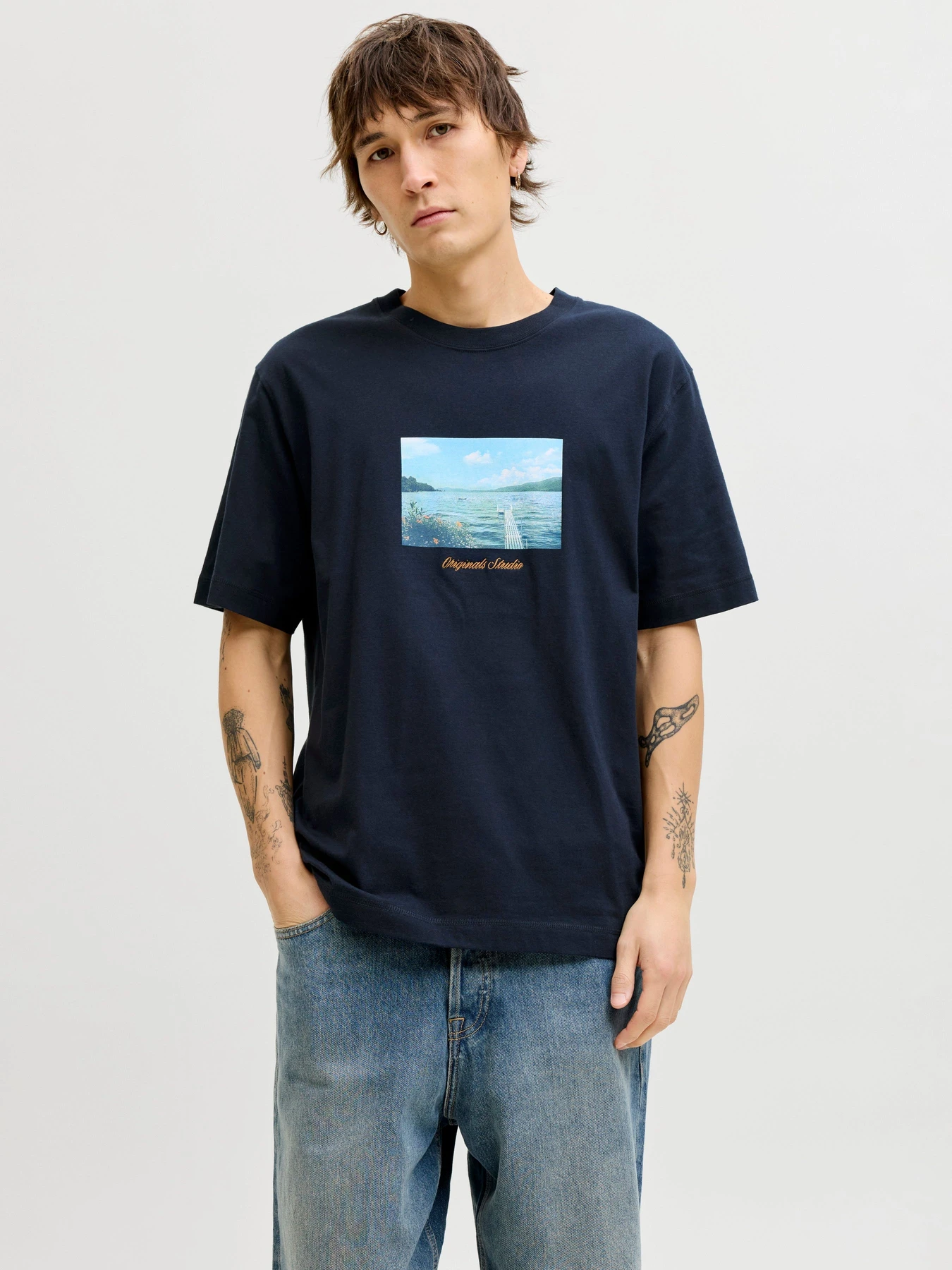 Футболки и поло JACK & JONES NORREBRO PHOTO TEE модель 12291022_Sky Captain Фото