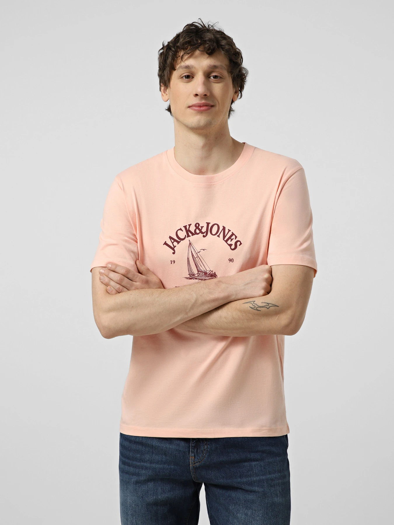 Футболки і поло JACK & JONES NANTUCKET TEE модель 12297895_Peach Melba Фото