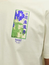 Футболки и поло JACK & JONES BIG JAPAN TEE модель 12293428_Antique White PURPLE AW Фото