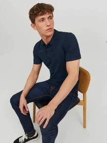 Футболки і поло JACK & JONES BASIC POLO модель 12136516_Navy Blazer SLIM FIT Фото