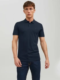 Футболки и поло JACK & JONES BASIC POLO модель 12136516_Navy Blazer SLIM FIT Фото