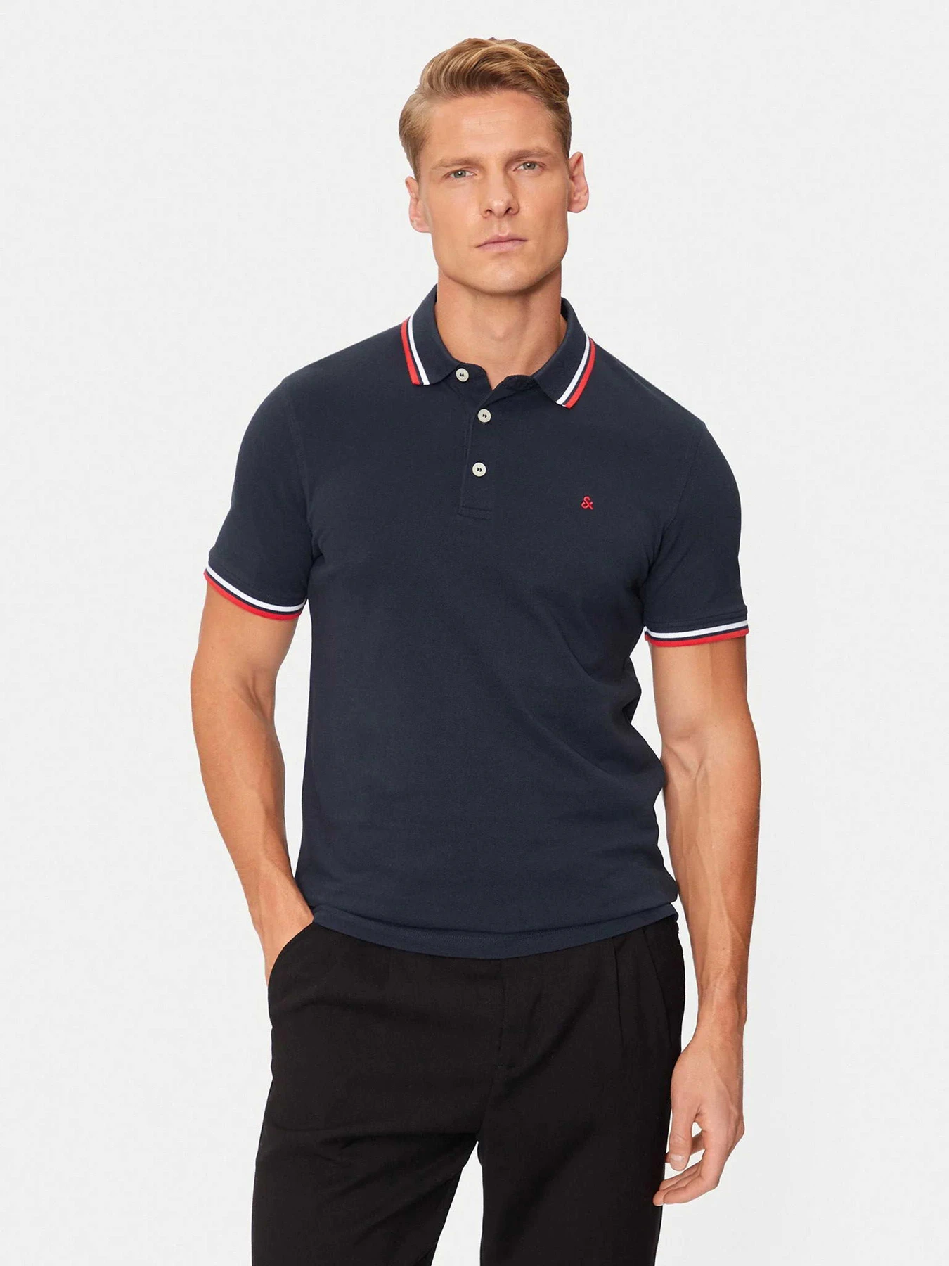 Футболки и поло JACK & JONES PAULOS POLO модель 12136668_Navy Blazer SLIM FIT Футболки и поло JACK & JONES PAULOS POLO модель 12136668_Navy Blazer SLIM FIT Фото