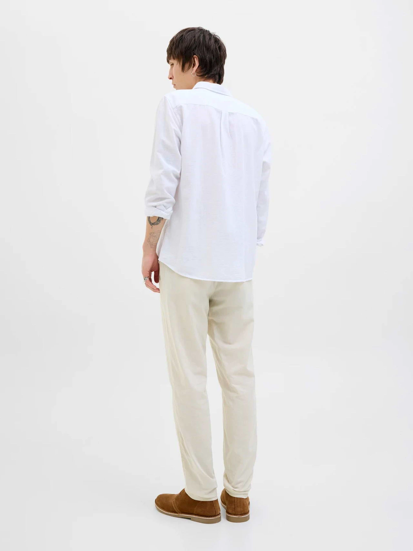 Брюки JACK & JONES TACE SUMMER LINEN BLEND CHINO модель 12248604_Feather Gray Фото