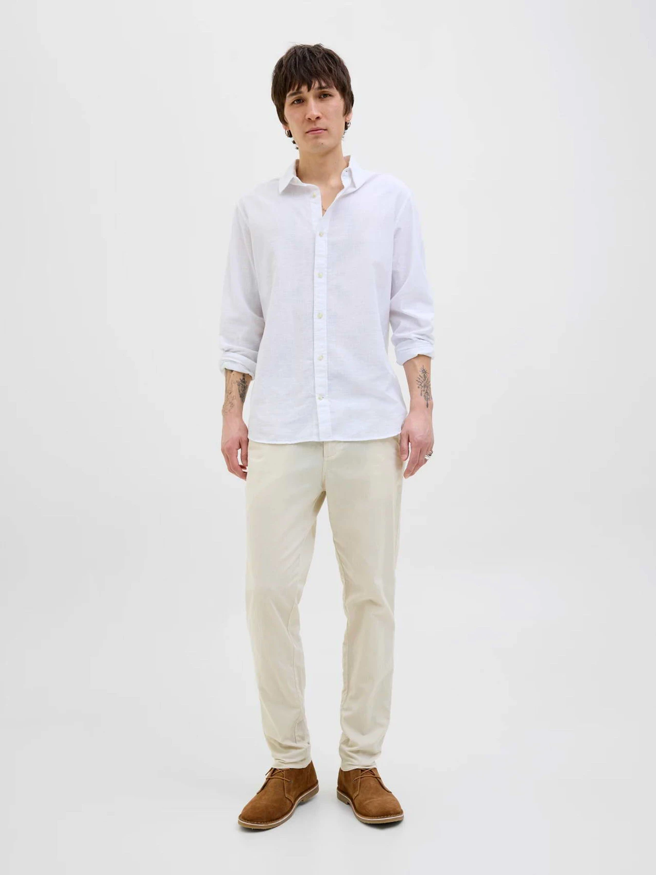 Брюки JACK & JONES TACE SUMMER LINEN BLEND CHINO модель 12248604_Feather Gray Фото